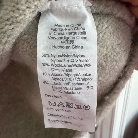 J. Crew Fair Isle Wool Alpaca Blend Turtleneck Sweater Cozy Gray Cream Brown M - Picture 7 of 8